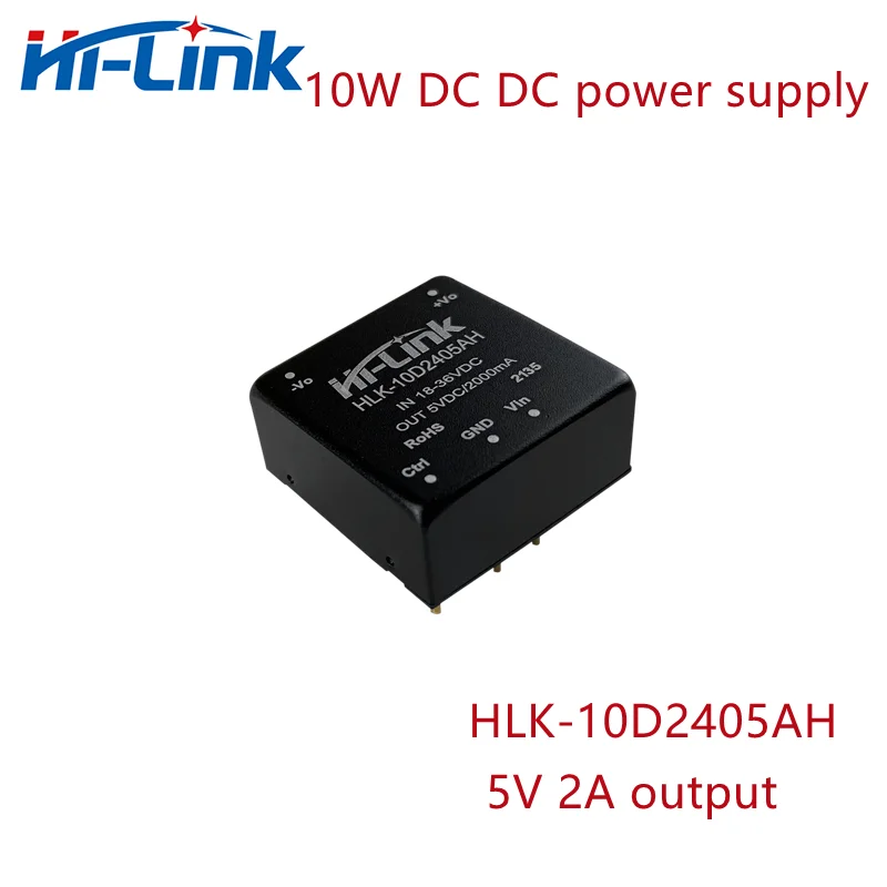 

Hi-Link 10W 5V 2A Output DC/DC Power Supply 18-36V Input 87% Efficiency Isolated Power Module HLK-10D2405AH