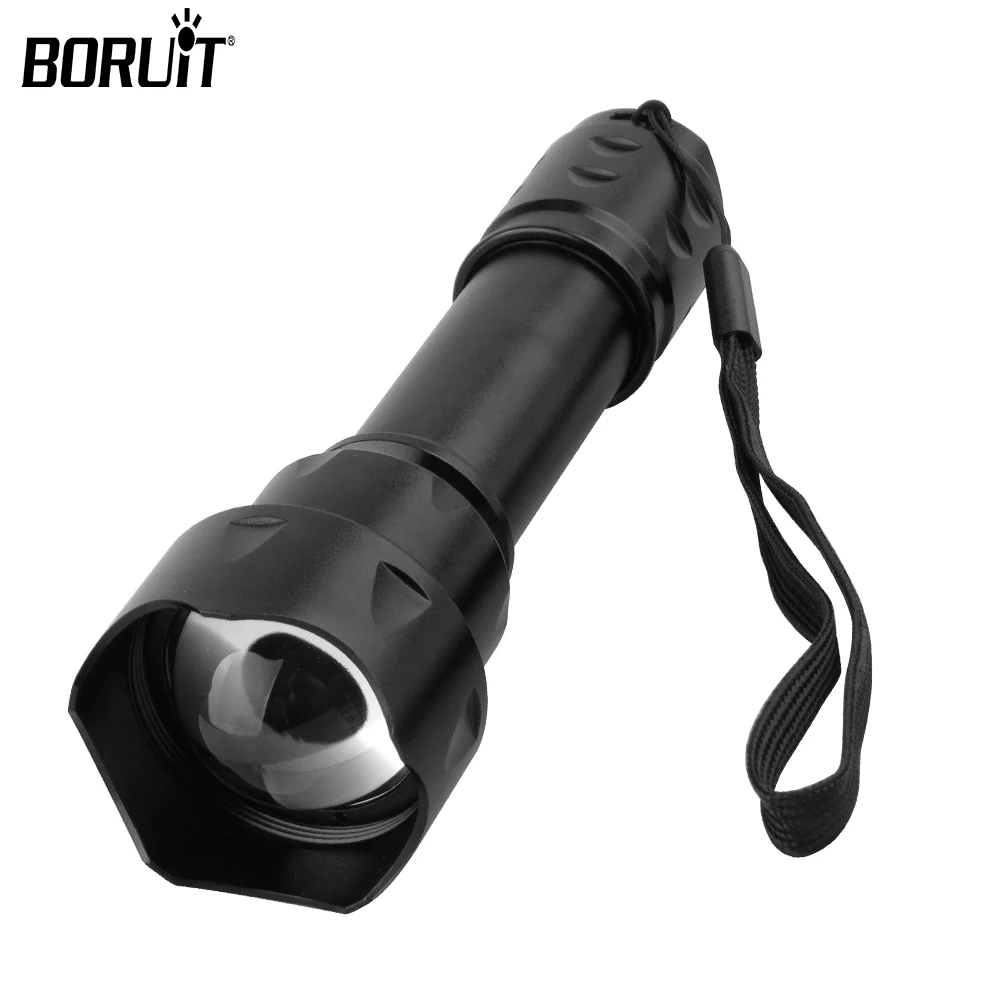 BORUiT T20 Infrared IR 850nm Night Vision LED Tactical Flashlight Zoom IPX6 Waterproof Torch Use 18650 Battery Hunting Lantern