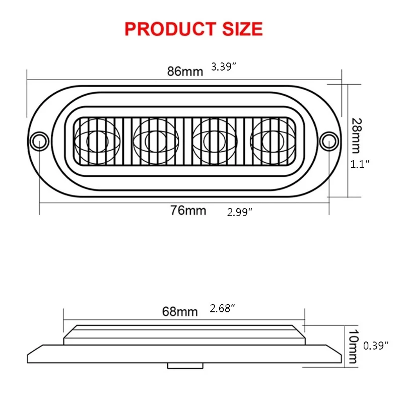 

2pcs Running Water Steering Taillamp Indicator for Trailer Pickup Cargo 4LED Brake Lamp Car Side Marker Rear Light