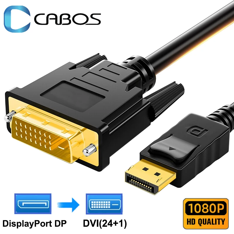 Кабель-адаптер Cabos DisplayPort DP-DVI 24 + 1 HD 1080P кабель-адаптер для монитора Dell Asus проектора