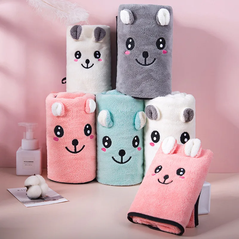 35x75 см коралловый флис мультфильм медведь панда лиса вышитая впитывающая мягкая