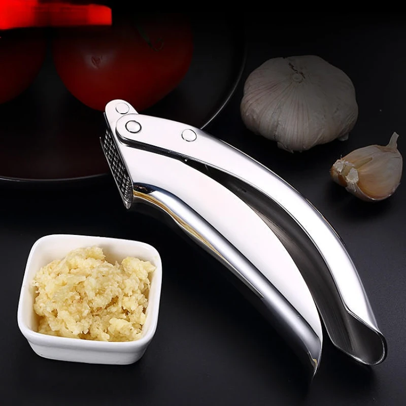 

new arrival high quality home kitchen metal manual garlic presser garlic crusher stainless steel garlic press