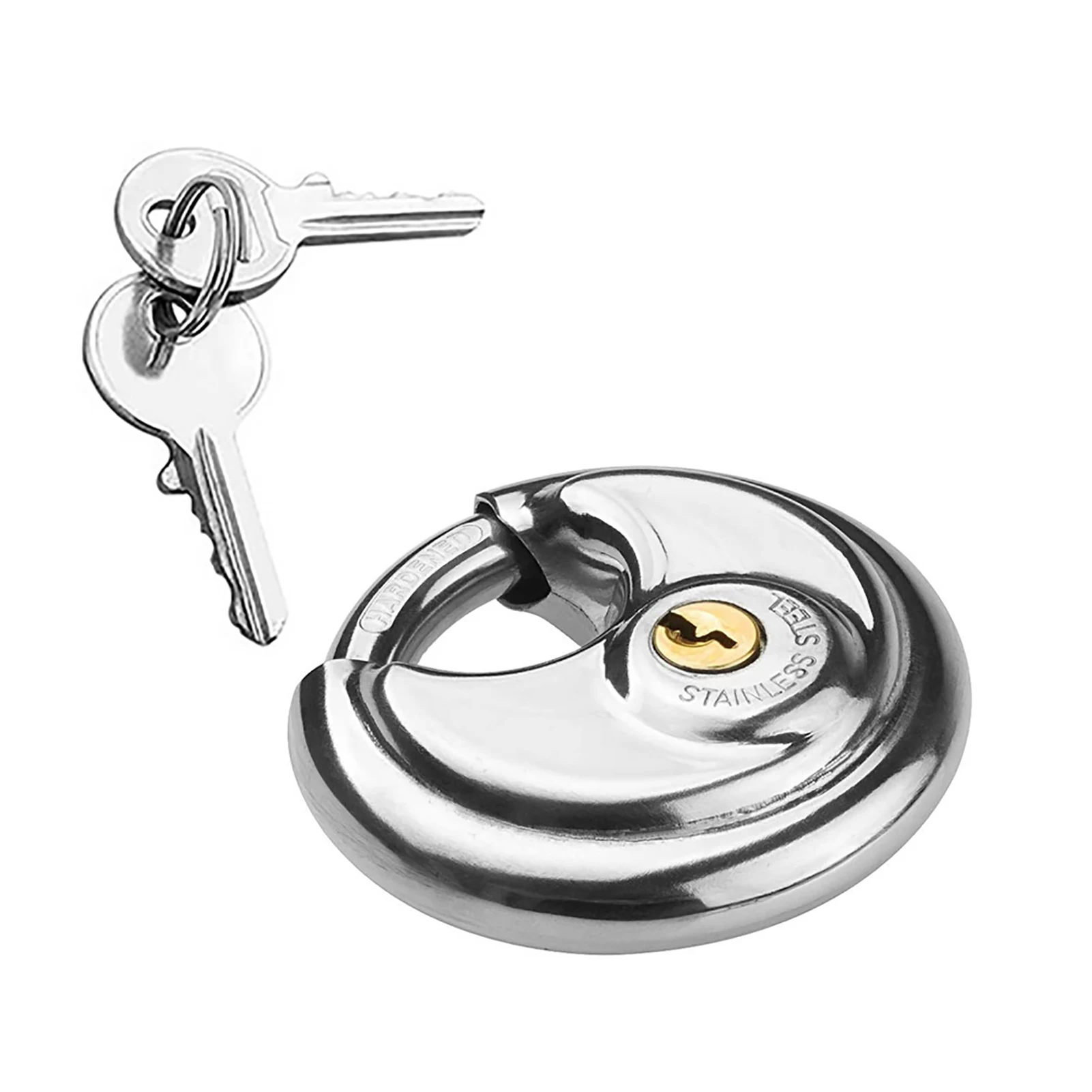 

Круглый замок для ключей, замок из нержавеющей стали с защитой от зажимов, дисковый замок для хранилища, ангаров, гаражей