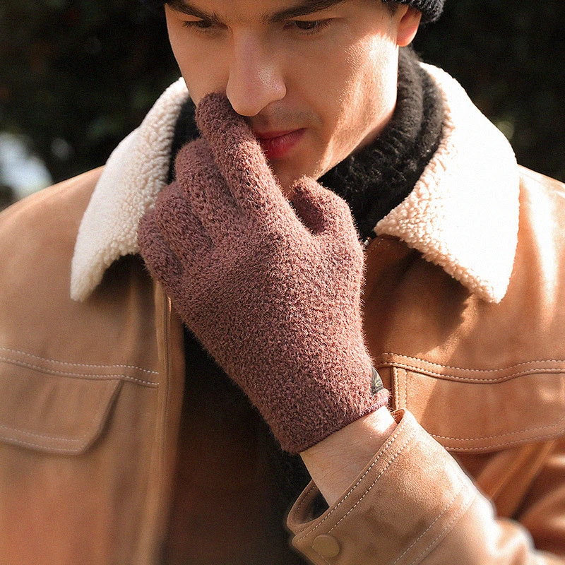 

2022 New Winter Gloves Men Imitation Mink Fleece Thickened Warm Outdoor Gloves High Quality Sports Windproof Cycling Male Gloves