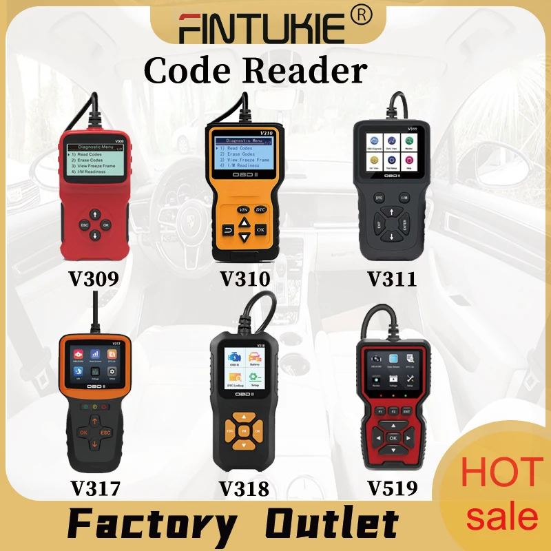 

OBD2 Portable Code Reader V309-V519 Vehicle Fault Scanner Vehicle Diagnosis Tool Supports Multilingual V Series