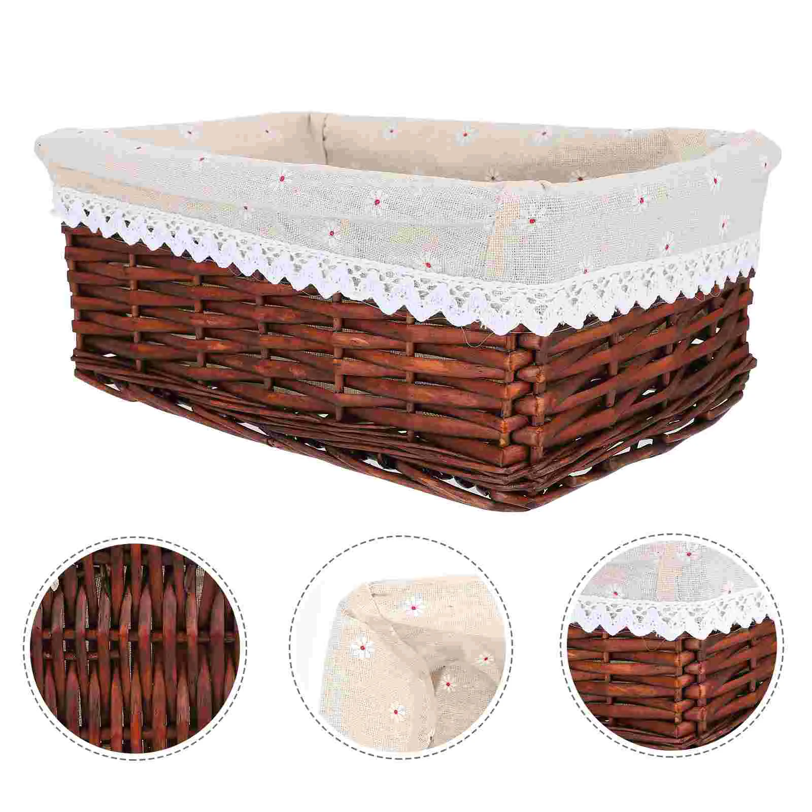 

Basket Storage Wicker Baskets Bins Woven Organizer Toy Laundry Box Clothes Sorting Hamper Table Sundries Rattan Kids Picnic