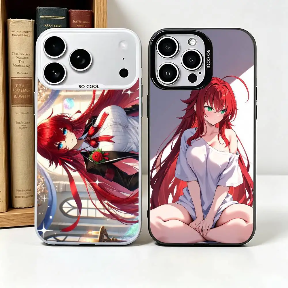Фото Силиконовый цветной серебристый чехол-бампер Anime R-Rias G-Gremory High School DDxD для iPhone 17, 16, 15, 14, 13, 12, 11 Pro Max, XS, 17 Air №1
