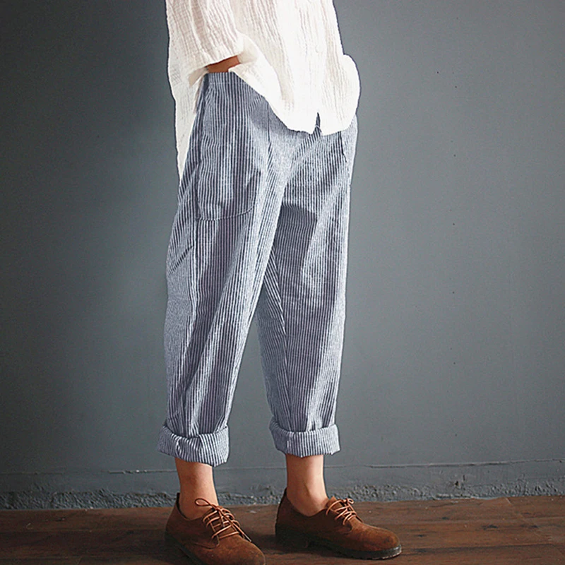 

Vintage Harem Pants Women Casual Loose Pockets Pant Autumn Fashion Streetwear Female Harajuku Trousers
