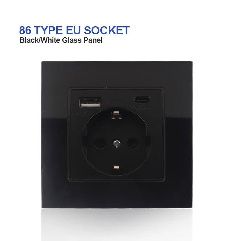 

Розетка настенная с USB-портом, 16 А, 110-250 В