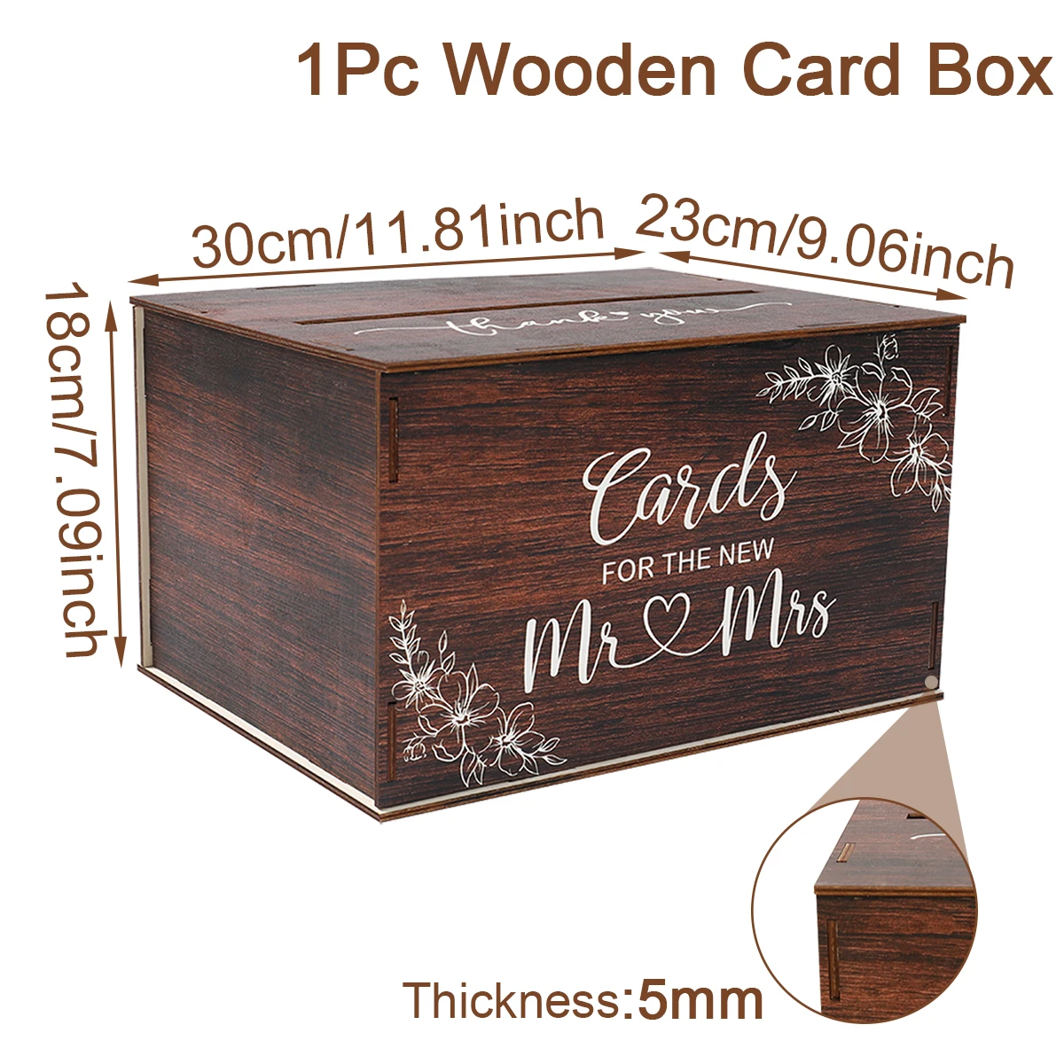 

Деревянная коробка для свадебных открыток FENGRISE