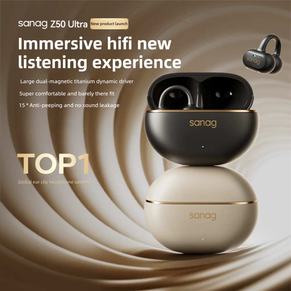 Фото Sanag Z50 Ultra Open Ear Clip on Bluetooth Наушники HiFi Sound OWS Беспроводные наушники HD Call Наушники с глубокими басами Спортивная гарнитура №5