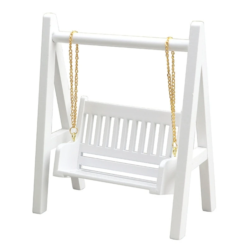 

1:12 Dollhouse Furniture Toy Swing Chair Model Pretend Play Miniature Furniture Outdoor Swing Chair Toy Doll House Accs