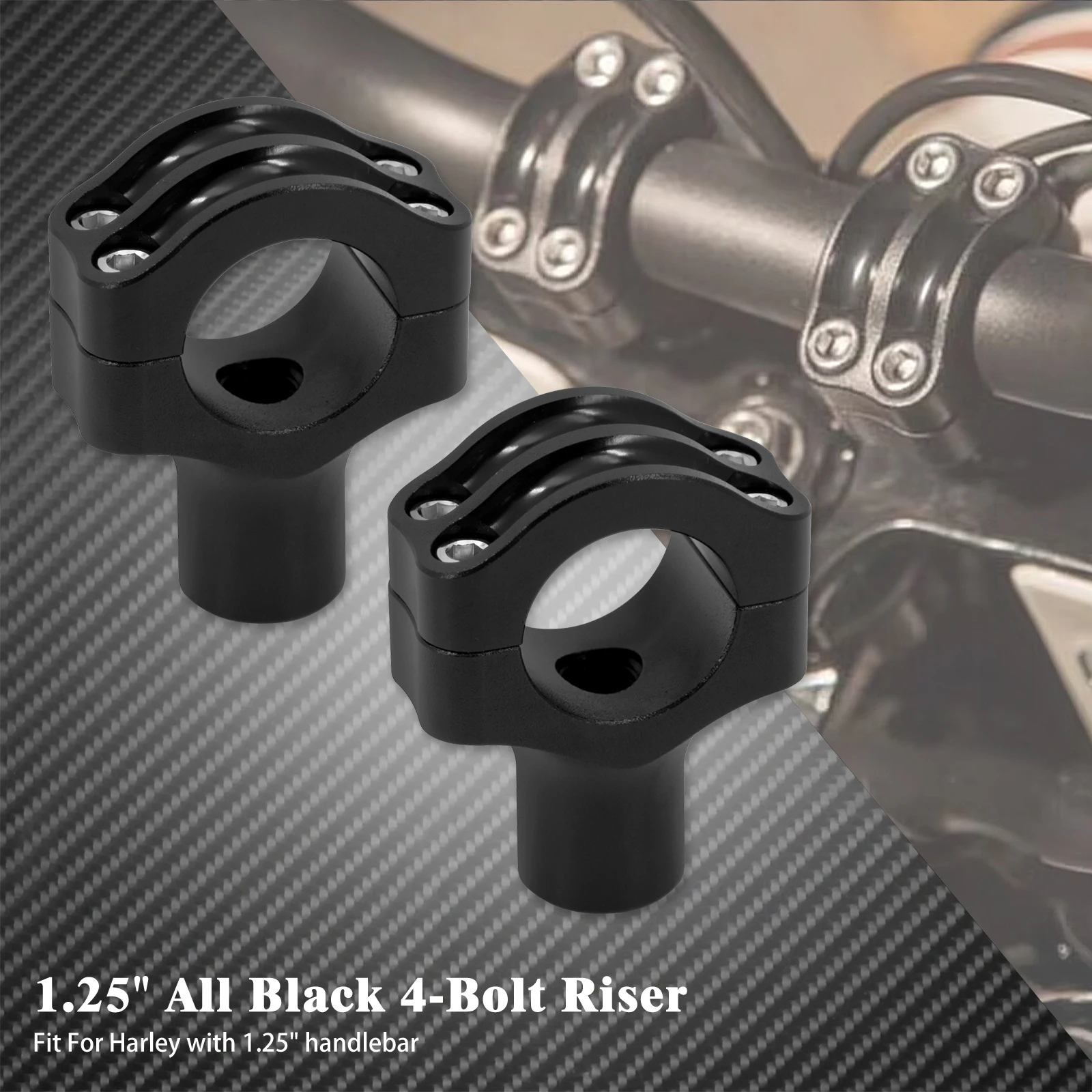 Мотоциклетный зажим на руль 1,25 дюйма, 4 болта, регулируемая подъемная стойка, крепление на руль, универсальный комплект для Harley Dyna Softail Touring Sportster