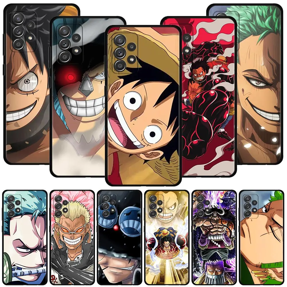 

Phone Case For Samsung Galaxy A12 A52 A51 A32 A21s A71 A31 A02s A72 A41 A22 A52s A73 A23 Capa Luffy Zoro Redhead Jacks One Piece