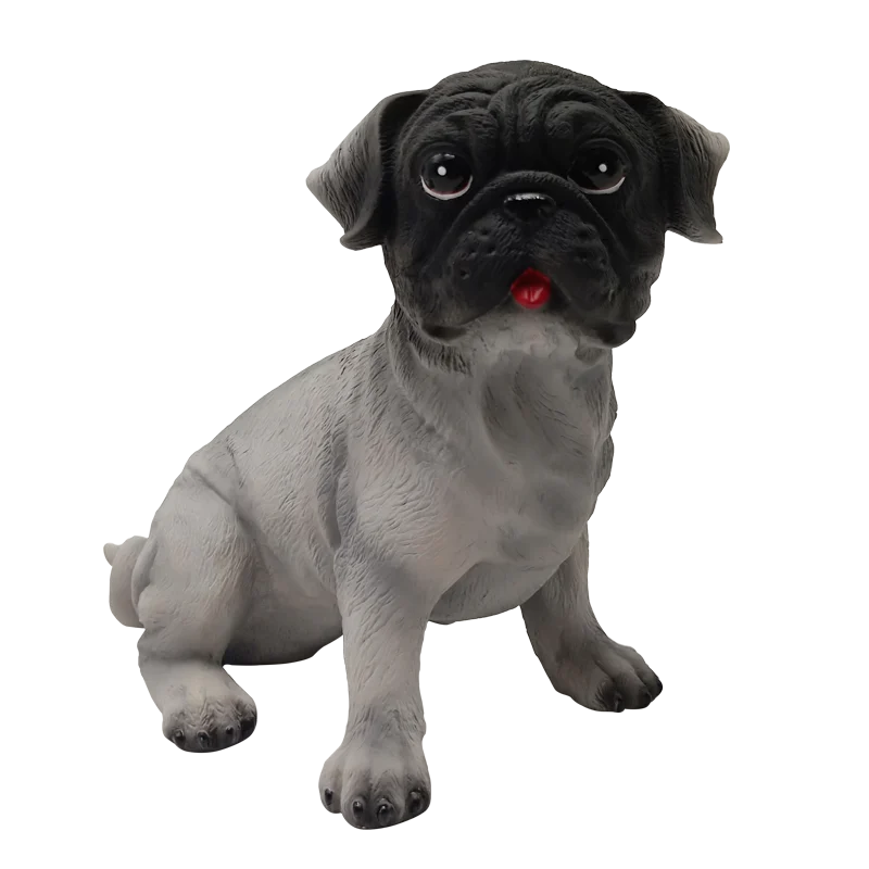 

Resin miniature realistic cute gray dog figurine