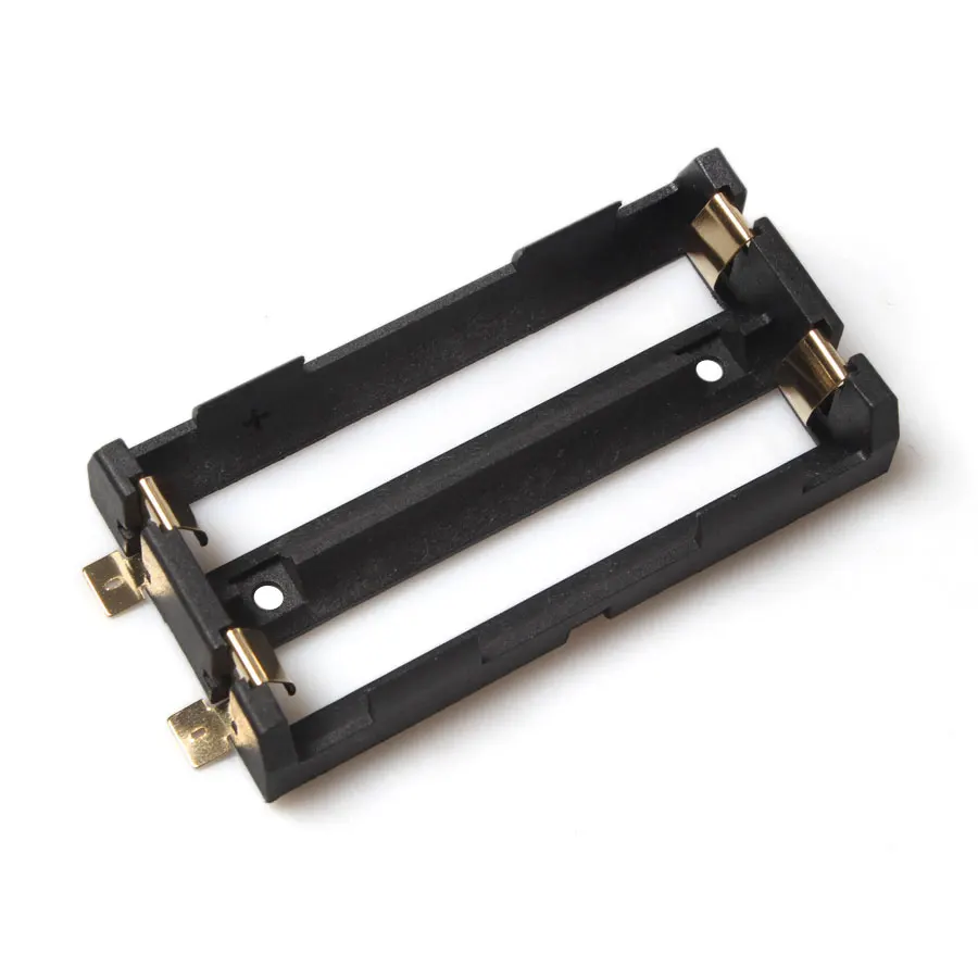 

High Quality 20pcs/lot High Quality 2 X 18650 Battery Holder SMD SMT Battery Box Bronze Battery Shell For Soldering Connecting
