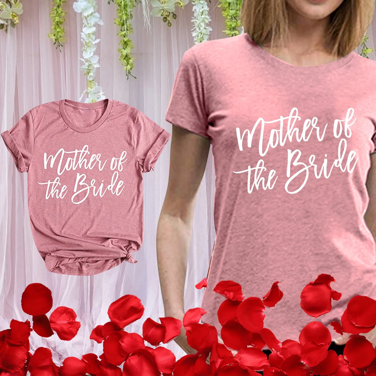 

T-Shirt Women's fashion single bride print party Shirt Sleeve Short Women's Blouse