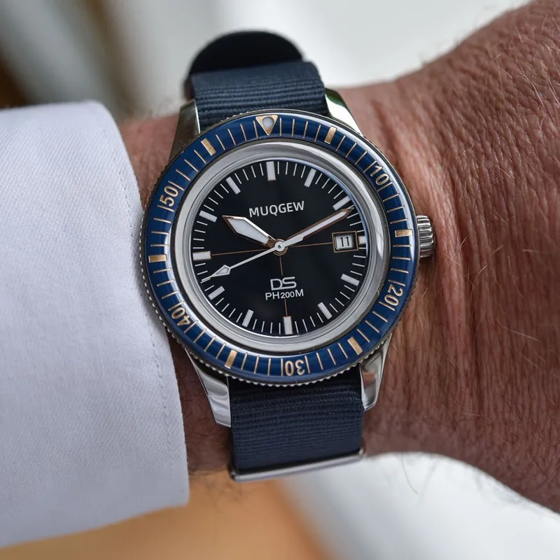 

Мужские кварцевые Смарт-часы с синим циферблатом и кожаным ремешком