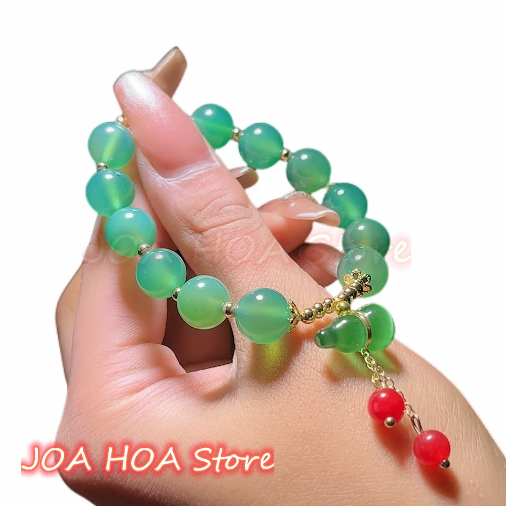 

Newest Natural Green Exquisite Elegant Jade Bead Bracelet Bangle Handring Delicate Agate Chalcedony Jade-Bead Fine Jewellry