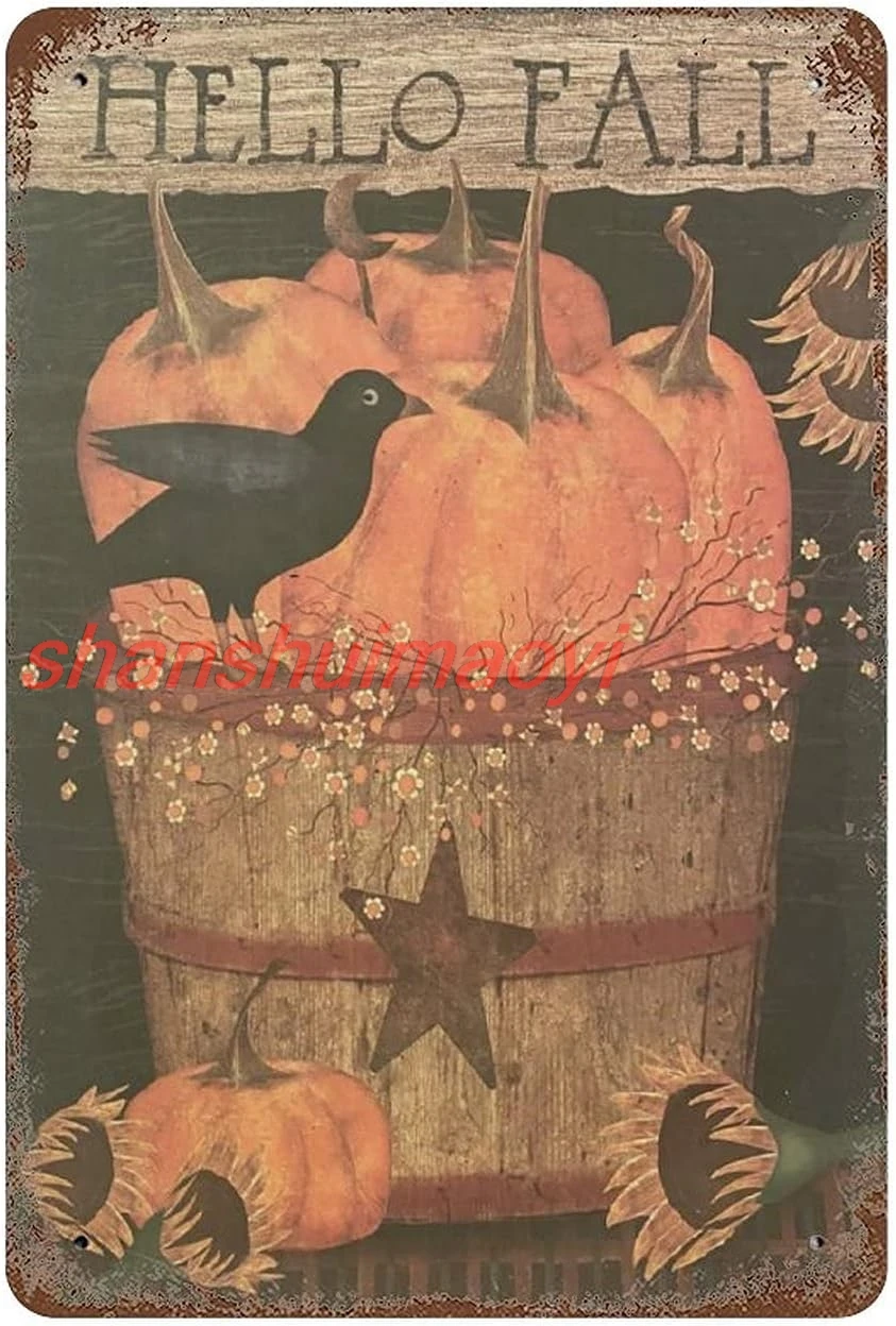 Металлическая жестяная вывеска Dreacoss в стиле ретро — примитивная деревенская Hello