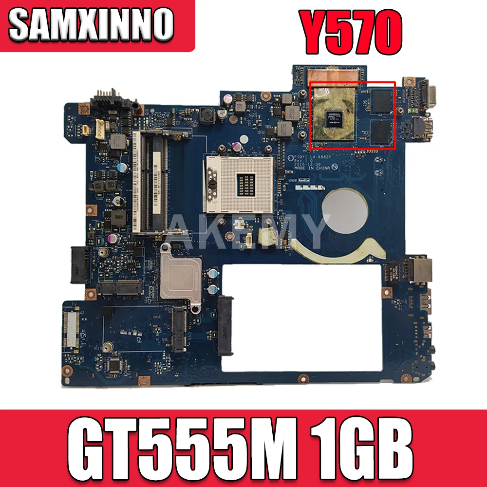 

LA-6882P For Lenovo Y570 laptop Motherboard PIQY1 LA-6882P Rev:2.0 with GeForce GT555M 1GB graphics card Mainboard 100% tested