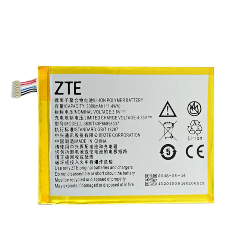 Аккумулятор 3000 мА · ч Li3830T43p6h856337 для ZTE Blade X9 S6 Lux Q7/-C G719C N939St V5 Pro N939ST N939SC N939SD
