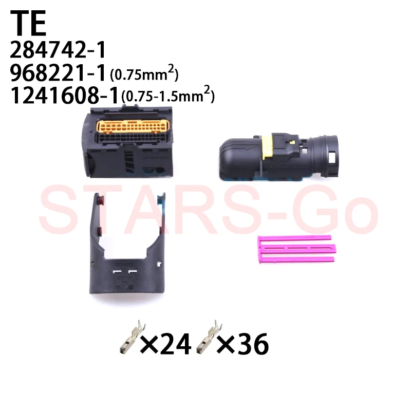1/10SET 284742-1 284617-1 968221-1 1241608-1 60Pin TE TYCO PCB ECU Socket Harness Automotive Connector and Terminal
