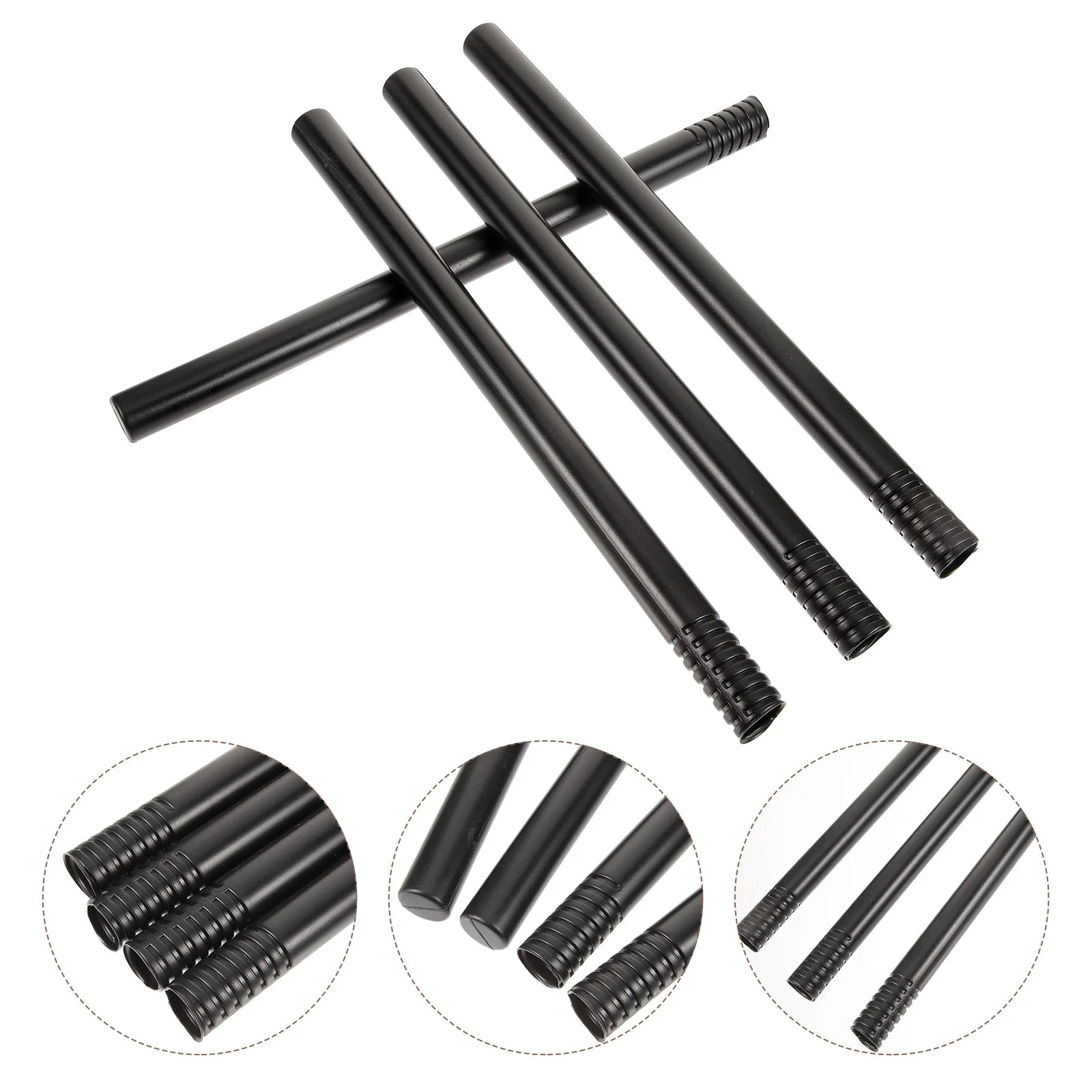 

4 Pcs Witch Broom Part Pole Accessories Stick Performance Halloween Handles Party Replacement Rod