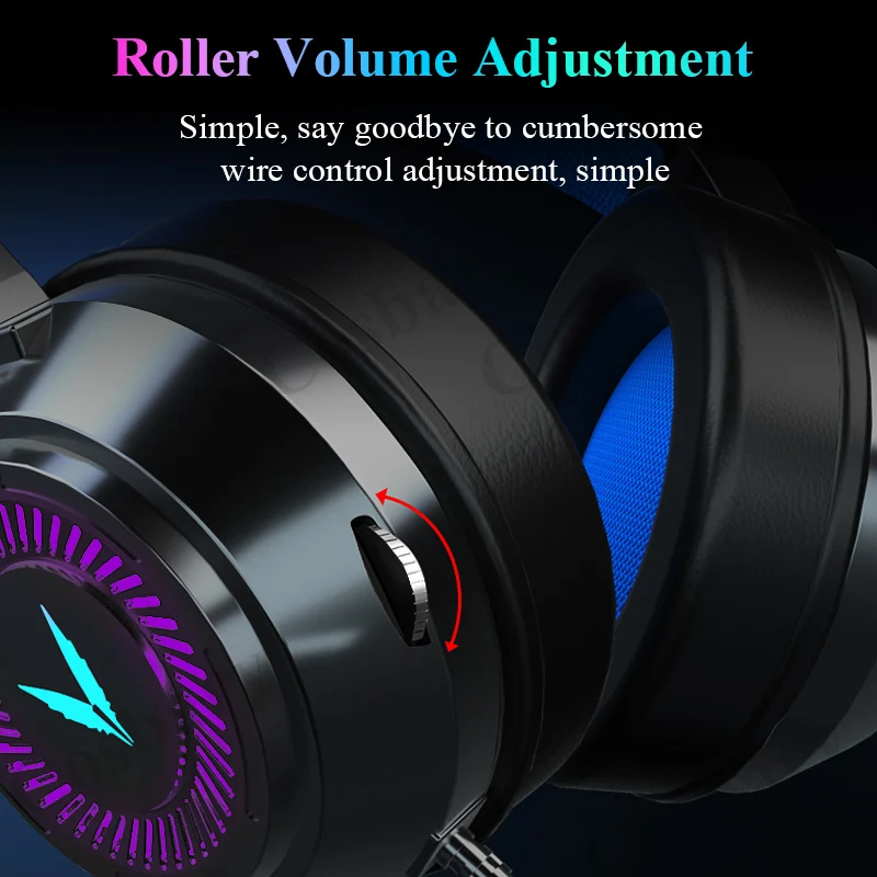 hot gaming headset gamer headphones 7 1 surround sound stereo wired earphones usb microphone colourful light for pc laptop ps4 free global shipping
