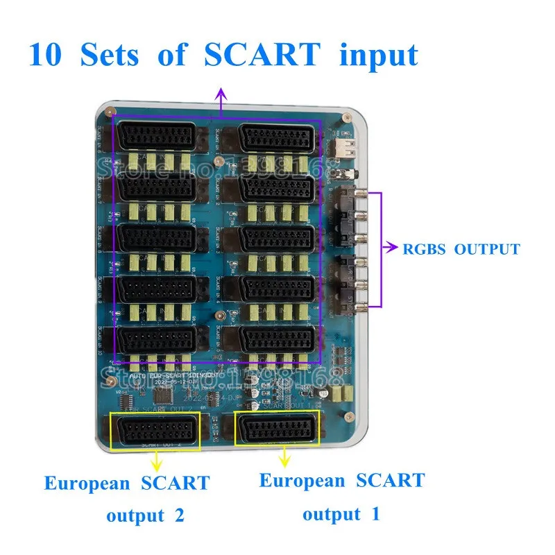 Продажа Автоматический переключатель 10 входов, 3 выхода, 10 выводов в SCART (европейские) и 3 выхода (2 выхода + 1 выход RCA RGBS)
