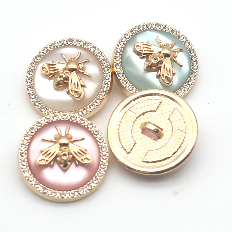 

New Fashion 5pcs Alloy Round Rhinestone Buttons DIY Mixed Size Garment Decoration Accessories