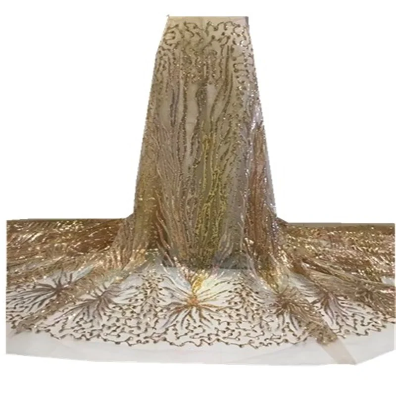 

Новейшие нигерийские кружевные ткани, модные африканские кружевные роскошные ткани ручной работы с блестками для жениха на свадьбу FL1210