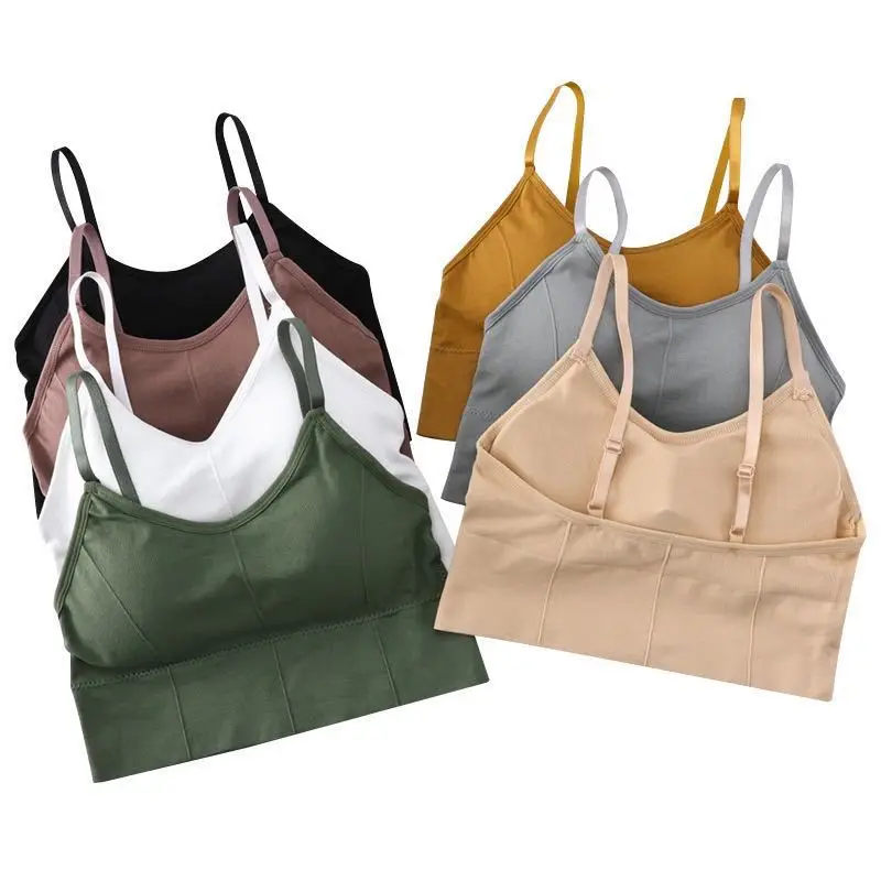 Women Tank Crop Top Seamless Underwear Female Crop Tops Sexy Lingerie Intimates With Removable Padded Camisole Femme Fashion