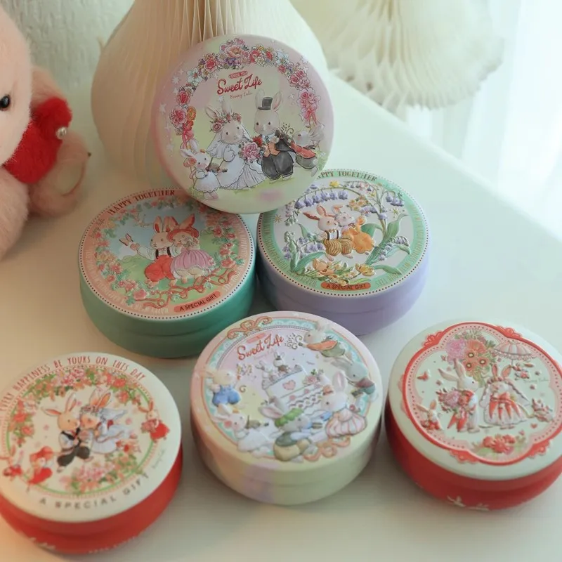 Жестяная коробка в виде кролика круглый контейнер для хранения закусок