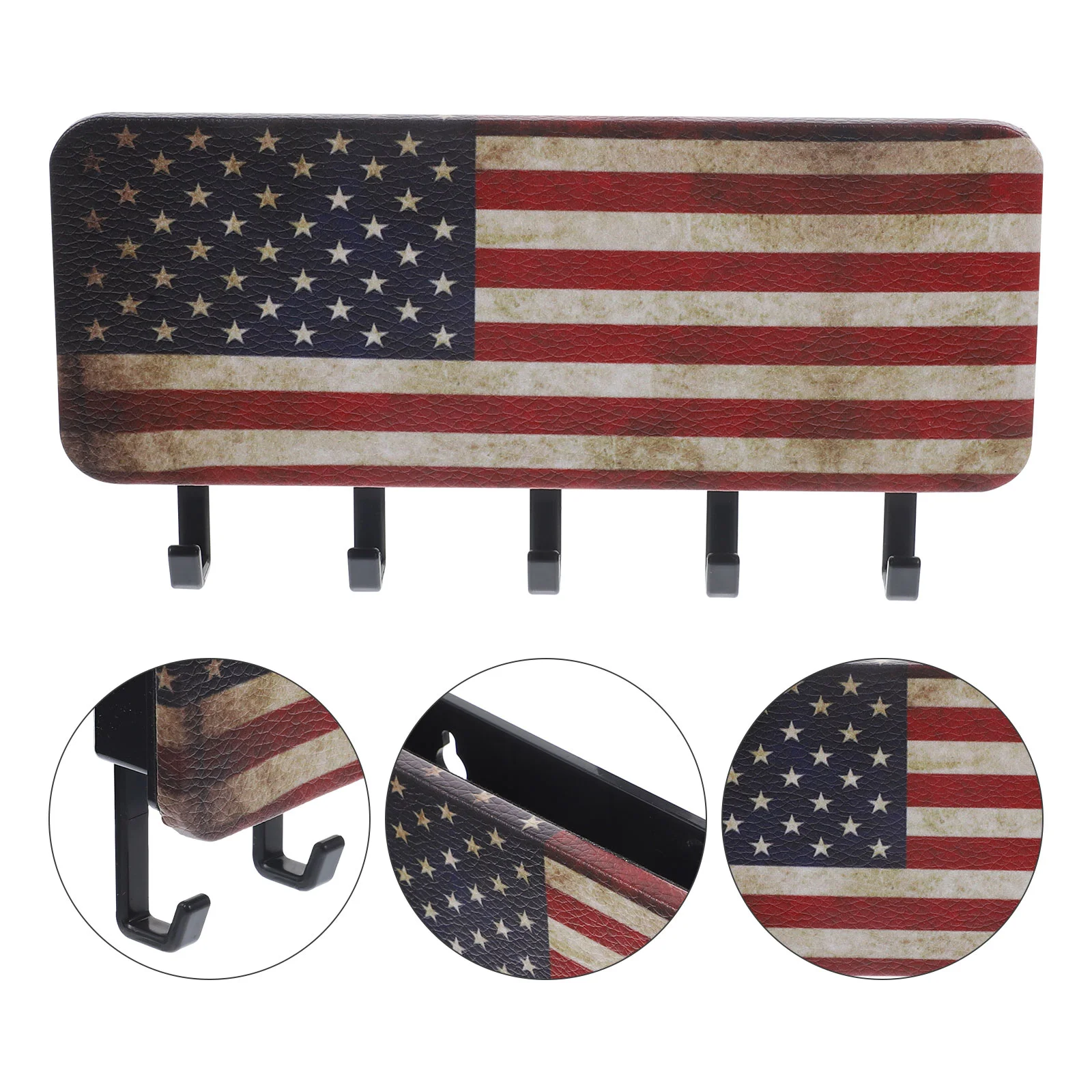 

Keys Holder Wall Mail Hanging Rack American Flag For Mount Decorative Hooks Shelf