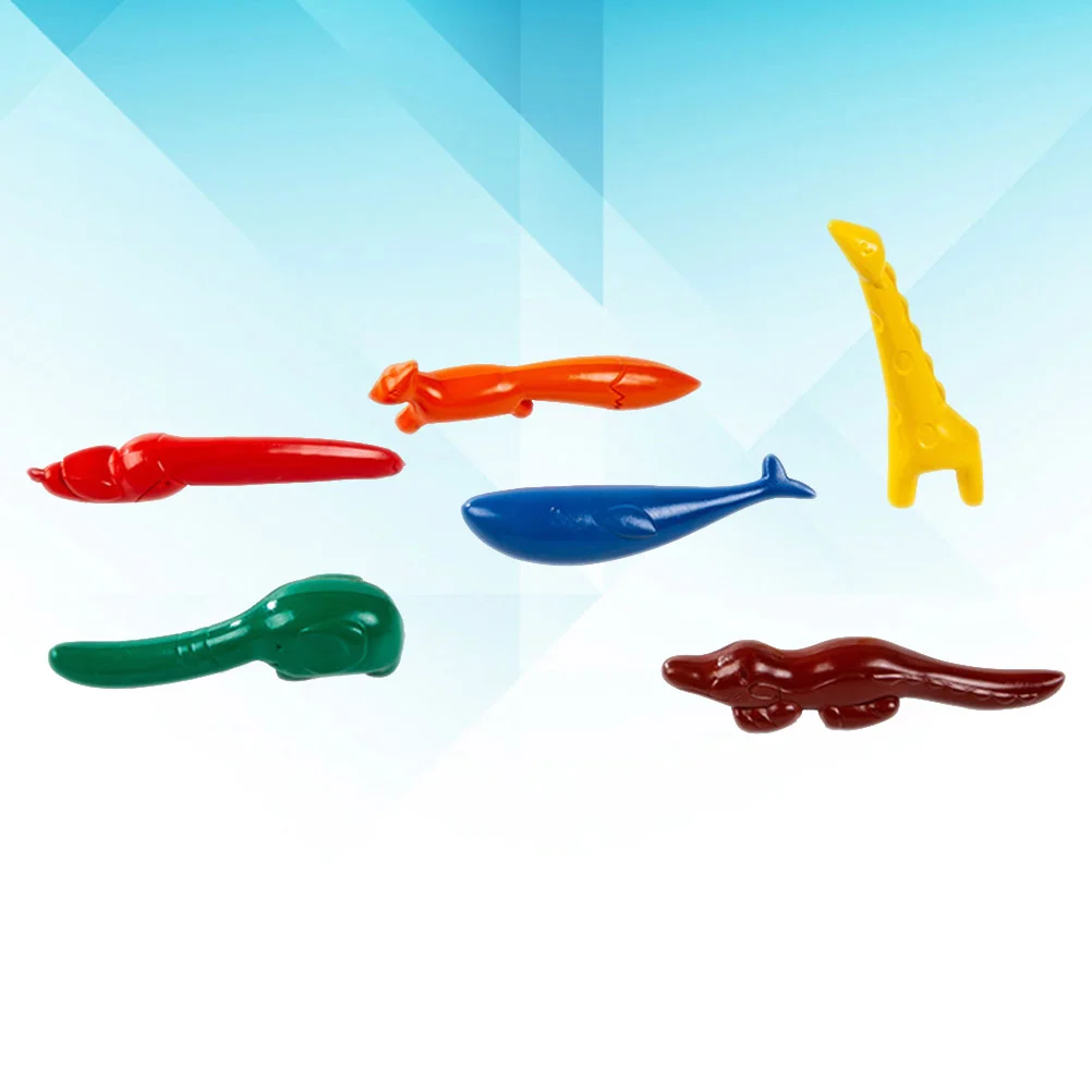 6 шт. карандаш в форме животного обучающий восковой цветов красочный животных