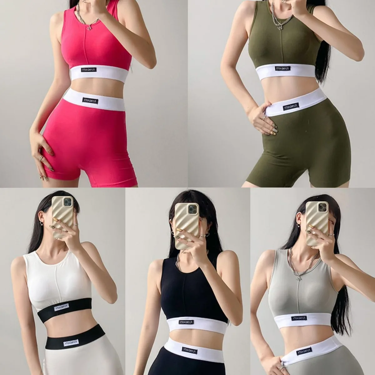 Костюм для йоги и фитнеса UBAU Женский жилет с завышенной талией широкими