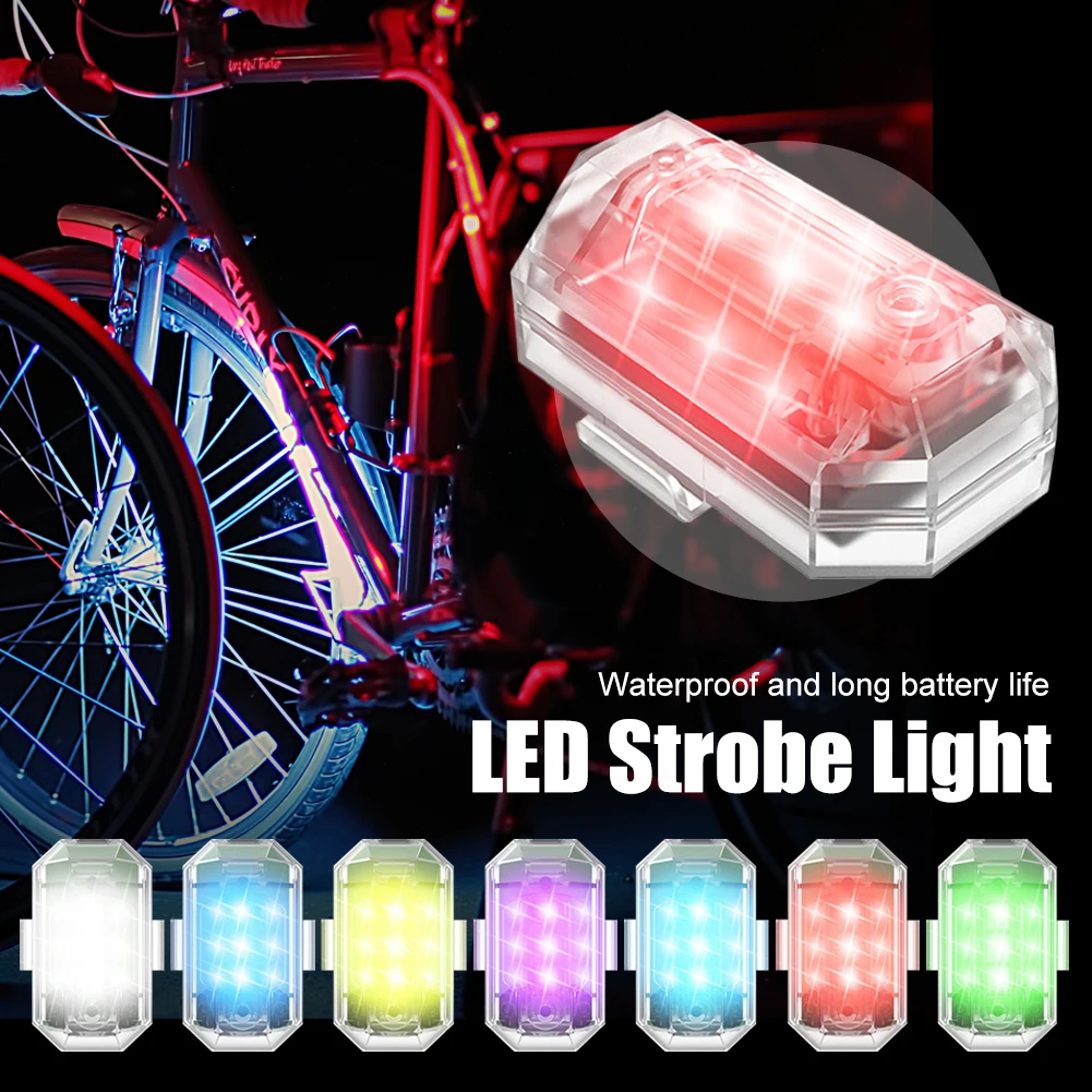 

Universal LED Aircraft Strobe Light Wireless Remote Control For Motorcy Anti-collision Warning Lamp 7Color Turn Signal Indicator