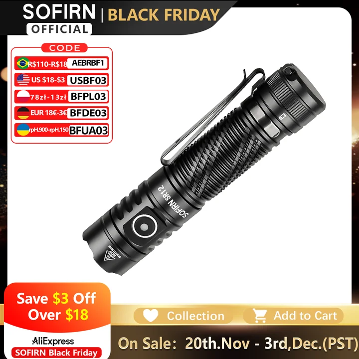 

Sofirn SR12 фонарик 1450lm