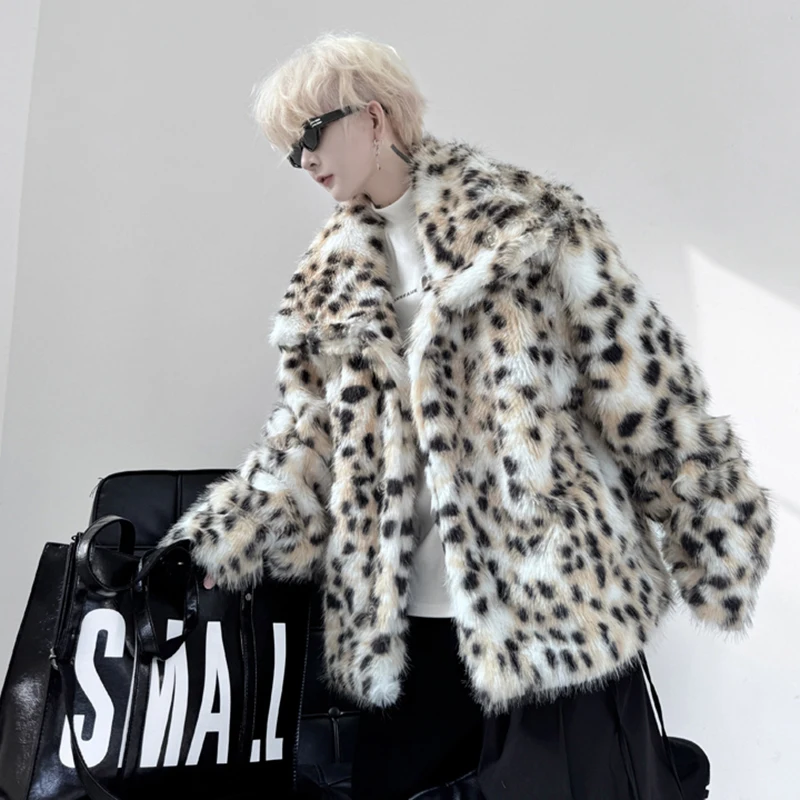 PFNW модное мужское свободное повседневное хлопковое пальто с леопардовым принтом