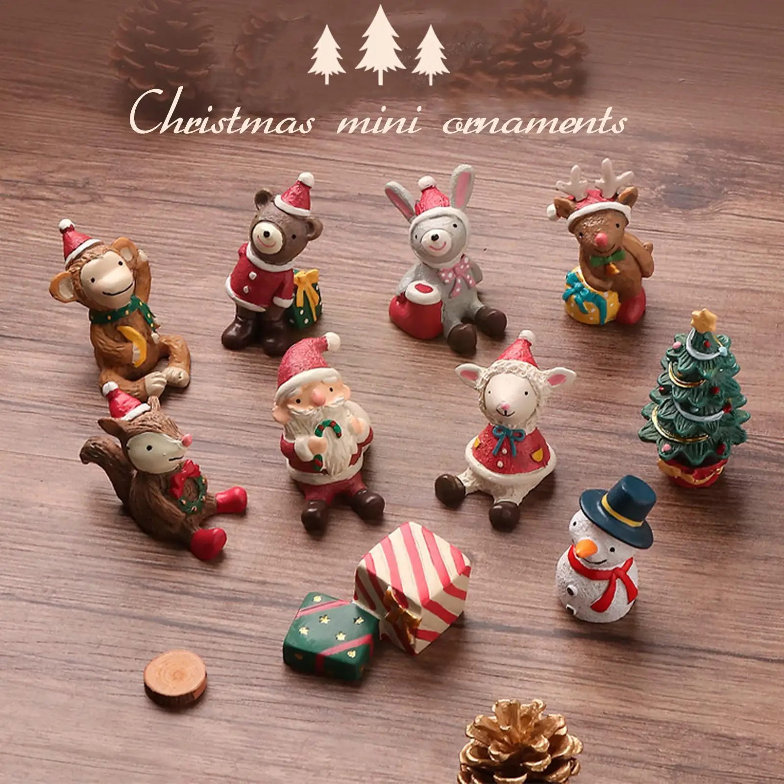 

Christmas Resin Elk Santa Claus Ornaments Merry Christmas Decoration For Home Figurines Miniatures 2022 New Year Xmas Box D L2w2