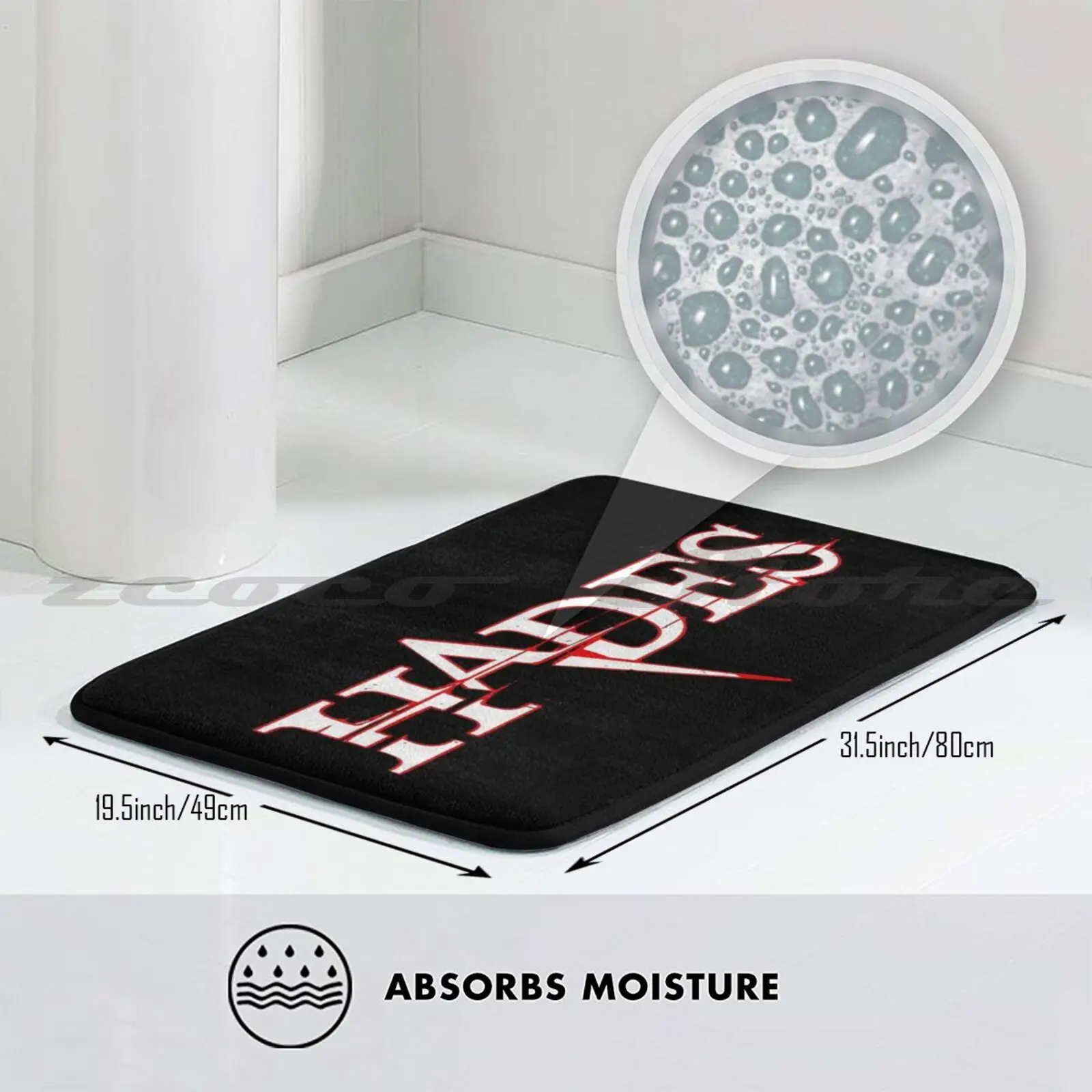 Hades Soft Mat Doorway Non-Slip Water Uptake Carpet Mythology Video Game Rogue Like Steam Single Player |
