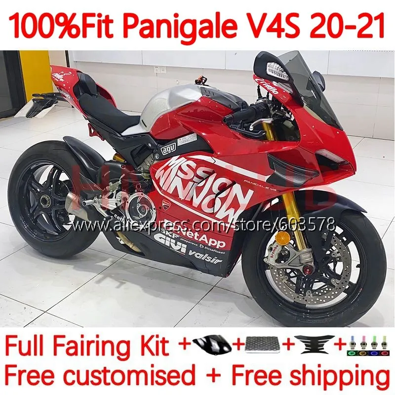 

100% Fit OEM Body For DUCATI Panigale V 4 V4 S R V4S V4R V4-S V4-R 20 21 V-4S 2020 2021 Injection Fairing 168No.27 red glossy