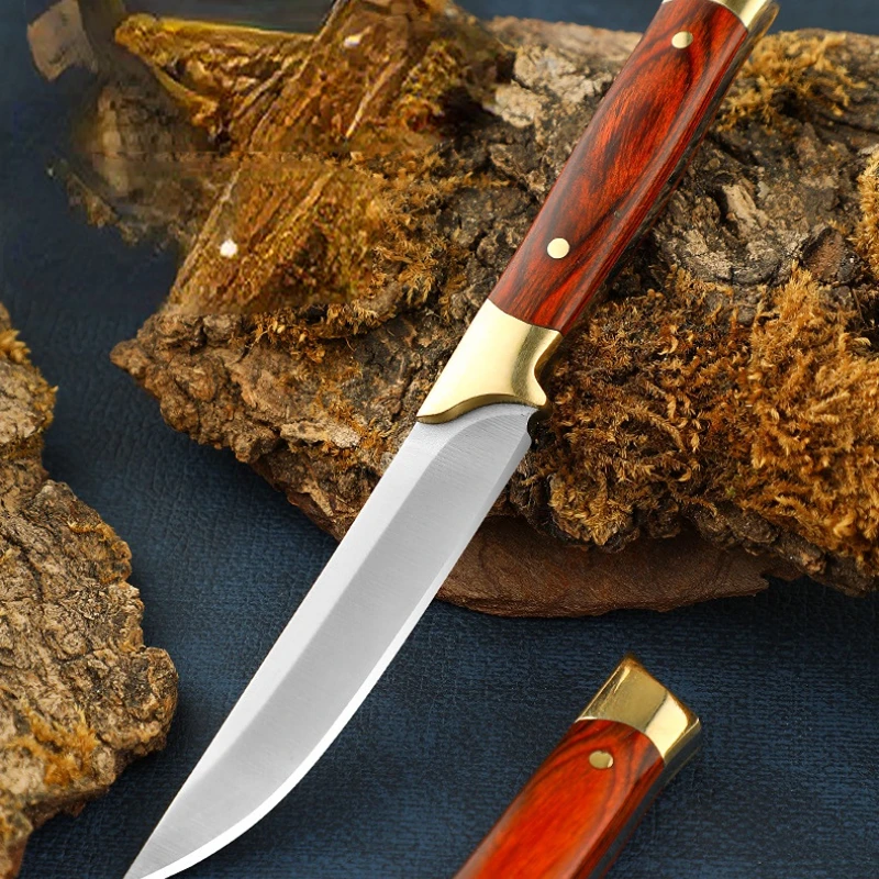 

New 5Cr13Mov Stainless Steel Mongolian Knife High Hardness Sharp Handle Meat Knife Fruit Knife Suitable Outdoor Camping Survival