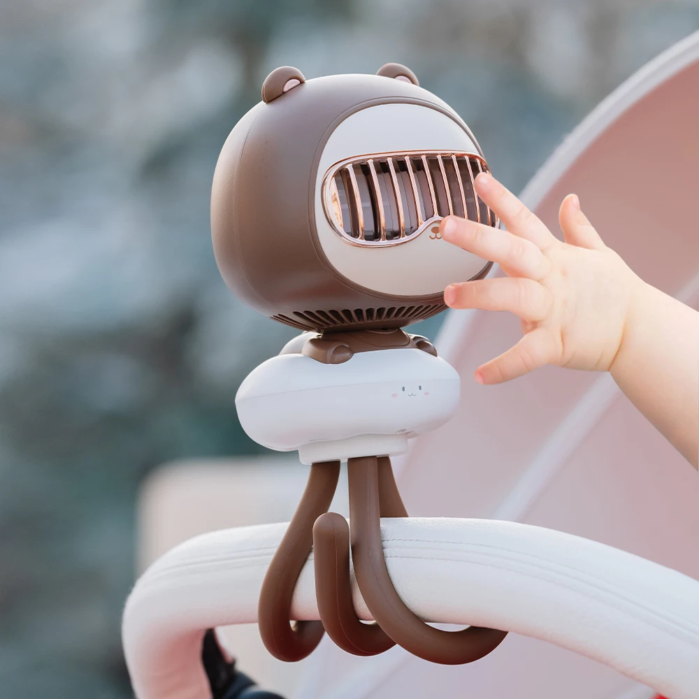 

Portable Stroller Fan Hand USB Electric Fan Powered Small Folding Rechargeable Fans Mini Ventilator Silent Table Outdoor Cooler