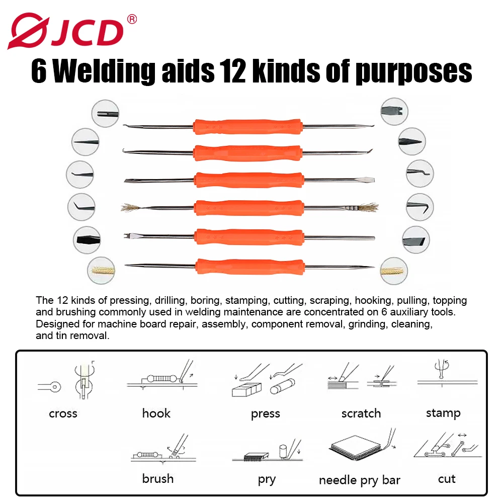 Паяльник JCD 6 шт. комплект с пистолетом горячего воздуха для сварки и разборки