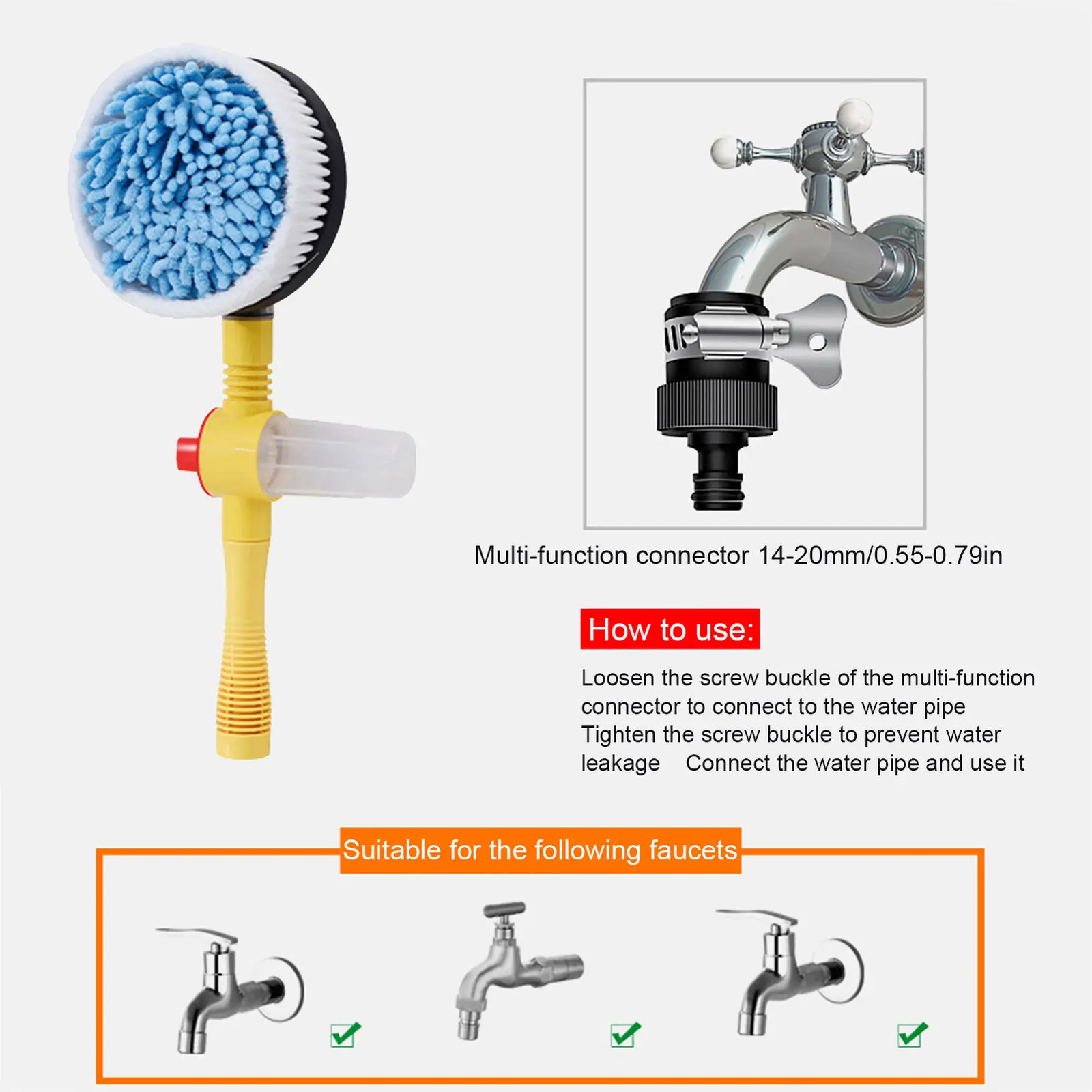 

Brand New Wash Mop Automatic Telescoping Brush Tools Wash Brush Wash Mop ABS