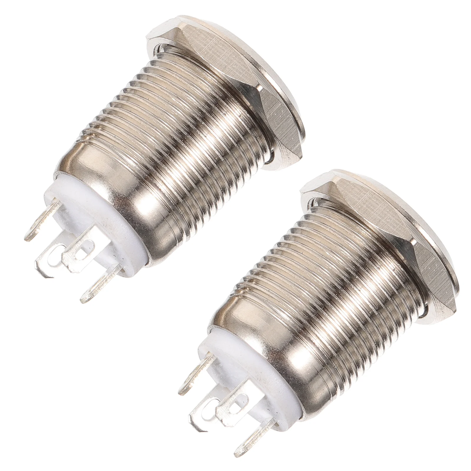 

2 Pcs Wired Ring Doorbell Accessory Shine Small Button Pushbutton Home Stainless Steel Apartment