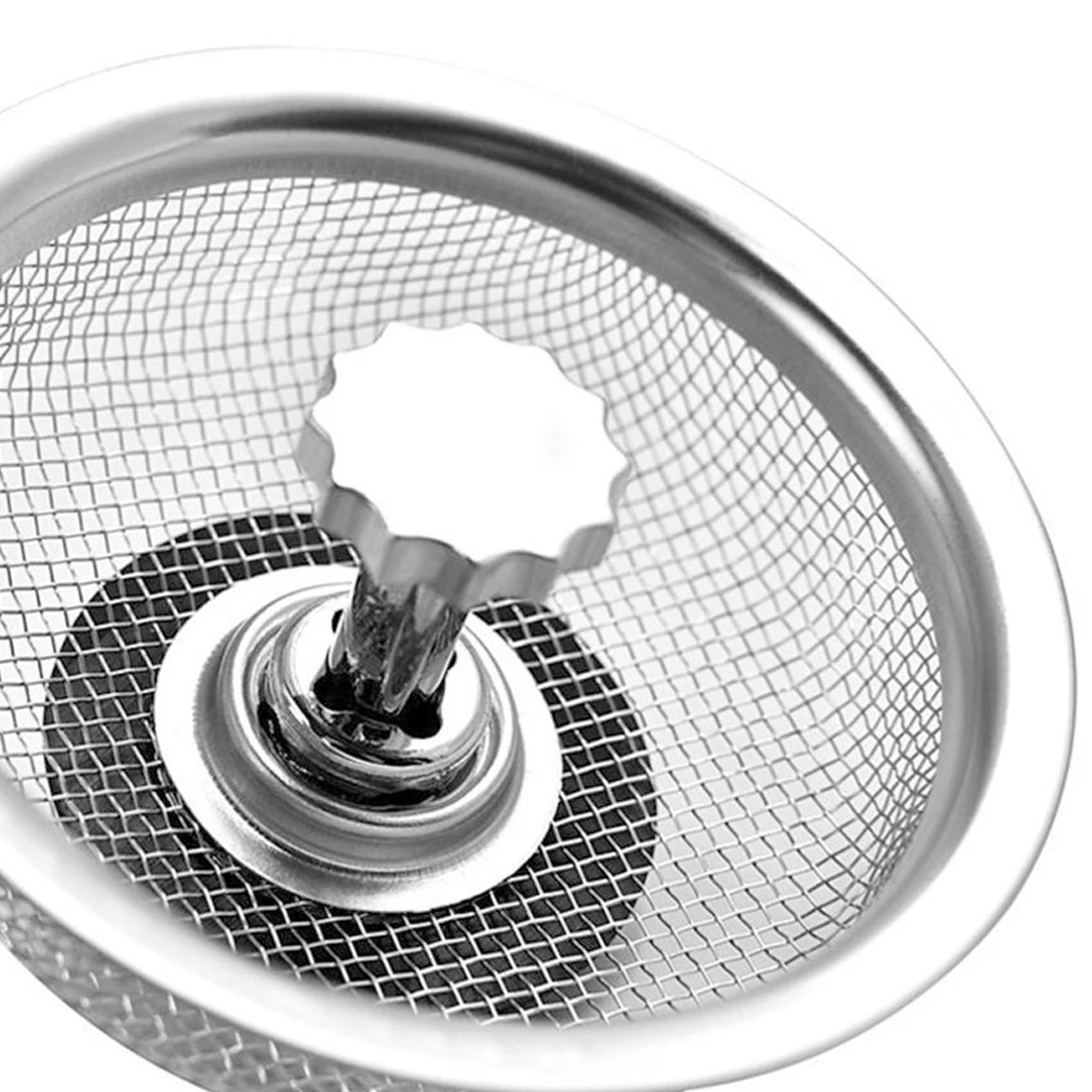 

Sink Strainer Waste Disposer Outfall Kitchen Garbage Stainless Steel Filter Pool Leak Ewer Filter Anti-blocking Sink Mesh