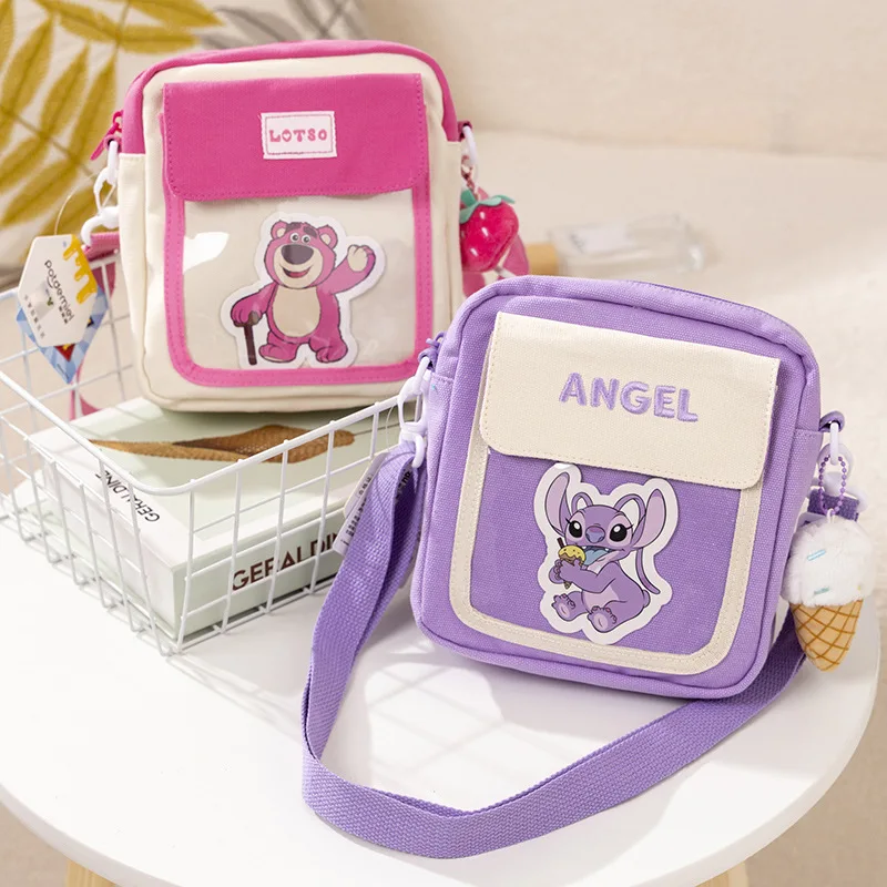 

Disney Cute Strawberry Bear Crossbody Bag Transparent Insert Crossbody Bag Fashion Shoulder Bag Gift For Children